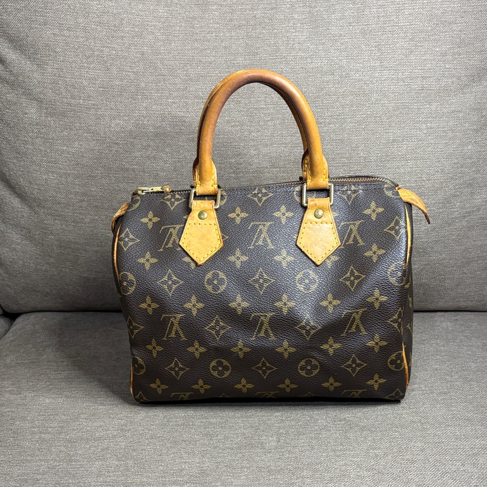 Louis Vuitton Speedy 25 Monogram Canvas Boston Satchel Handbag Vintage Authentic - Picture 3 of 17